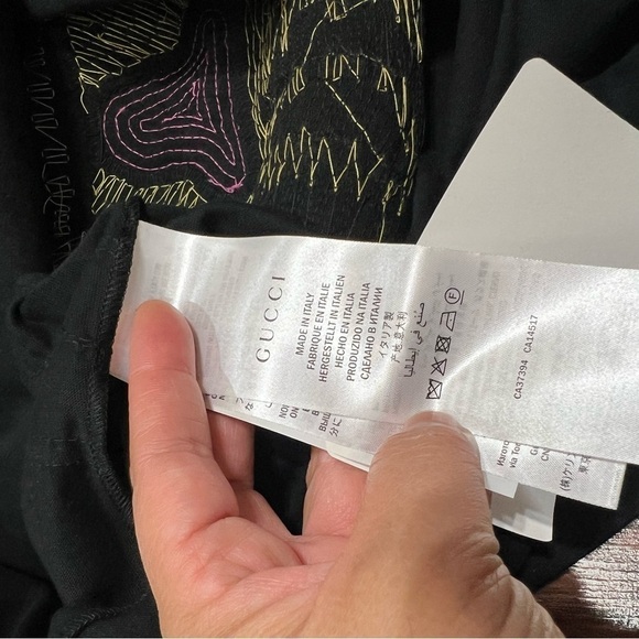 GUCCI FELINE graphic tee beautiful details of beads & Sequins in XXS fits large - Picture 9 of 15